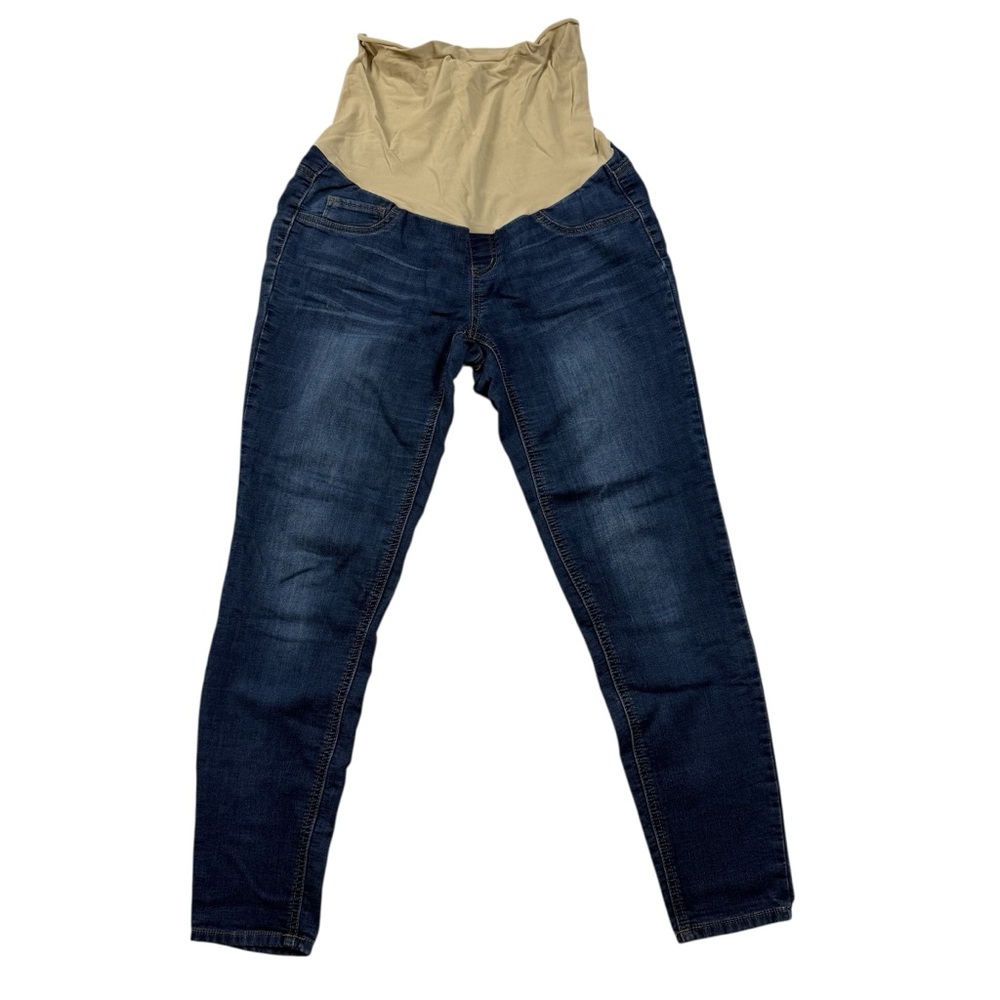 Indigo Blue Premium Denim Maternity Skinny Jeans – Full Belly Panel Size Medium